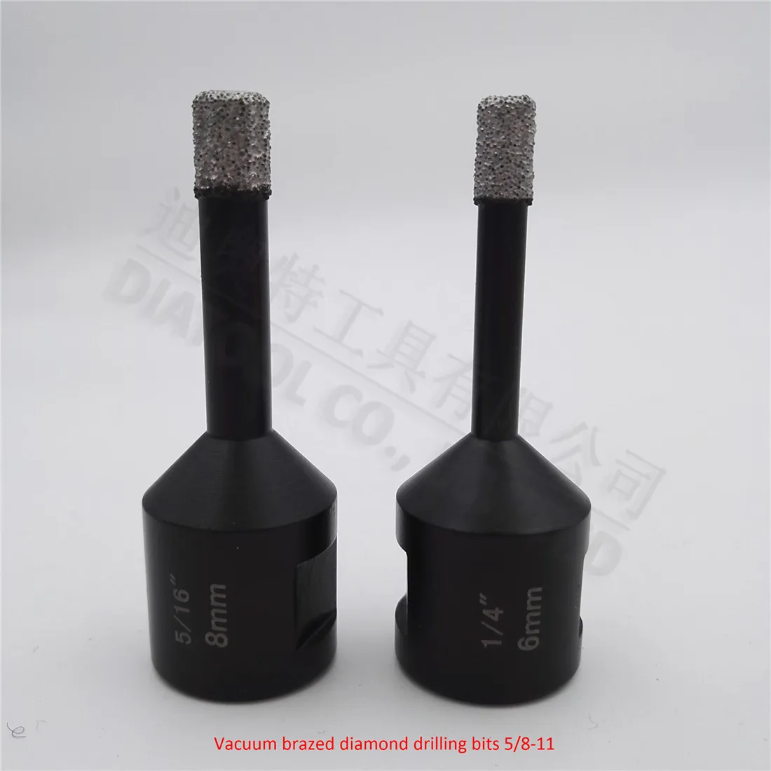 2pcs/set Vacuum brazed diamond Dry drilling bits with 5/8-11 connection Drill bits Diameter 6mm+8mm(1/4"+5/16")