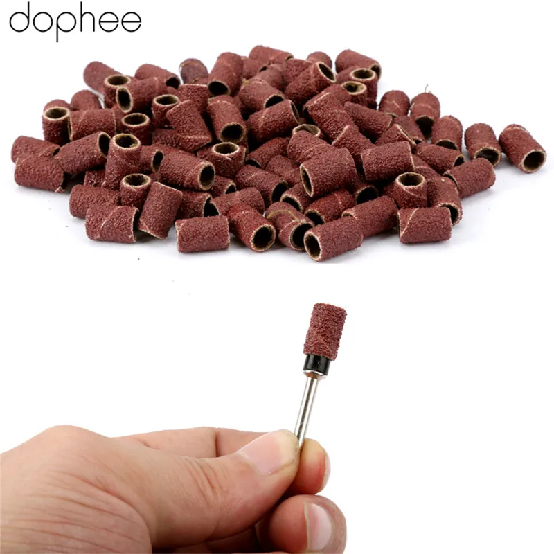 Dophee 100 шт. 1/4 "грит 80 # шлифовальные ленты W 10 оправки 1/8" хвостовиком роторный инструмент ногтей дрель биты инструмент Бесплатная доставка