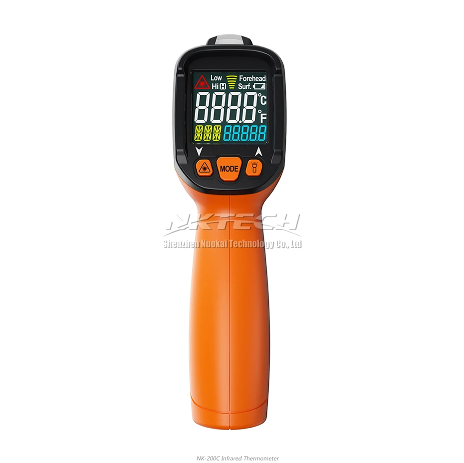 Цифровой лазерный инфракрасный термометр NKTECH NK 200C LCD 50 ~ 800 градусов Цельсия
