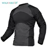 WOLFONROAD Hommes Armée Vert Rip-stop Tactique T Chemises À Manches Longues Camouflage Randonnée T-Shirt Automne Chasse Paintball Vêtements ► Photo 2/6