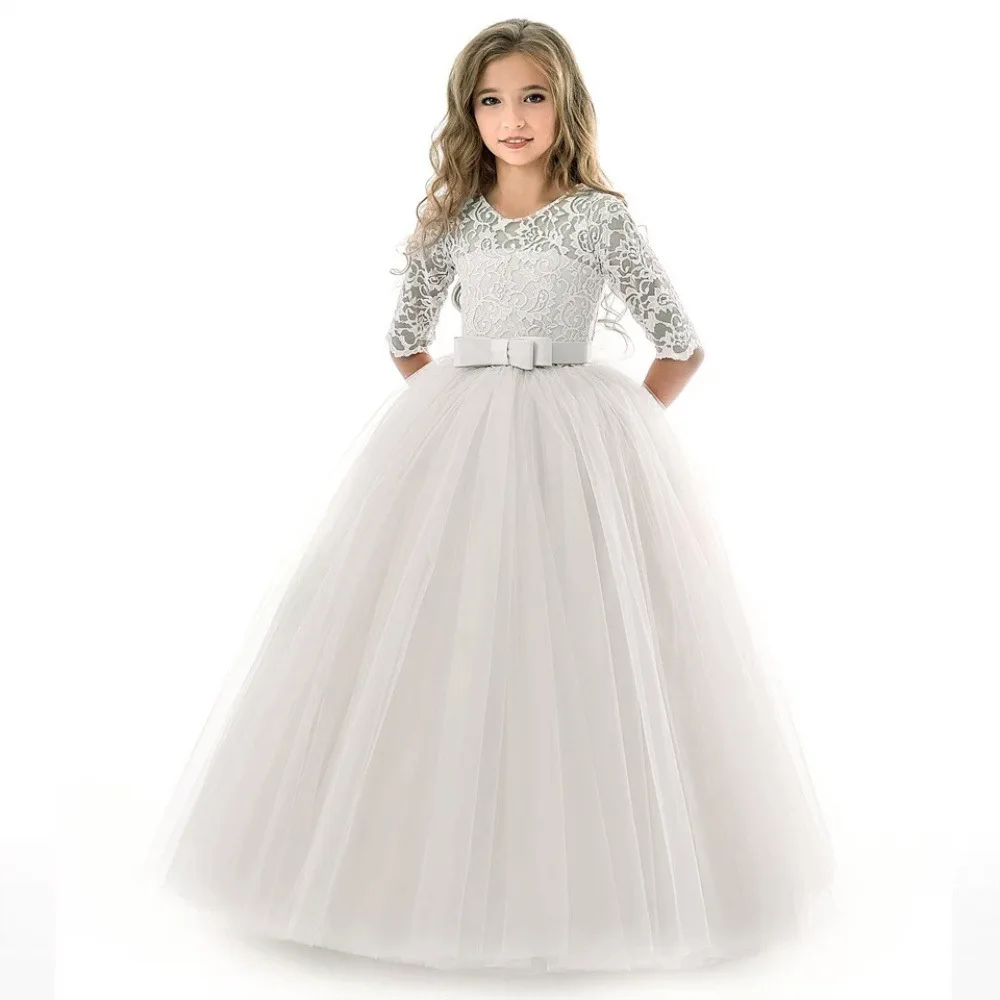 Кружевное платье для выпускного вечера; детское праздничное платье принцессы; одежда для торжественных мероприятий; шифоновые торжественные платья для девочек - Цвет: as picture