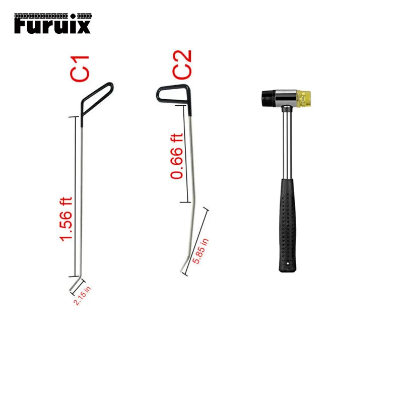 

PDR Rods Hook Tools Paintless Dent Repair Car Dent Repair Dent Removal Rubber Hammer