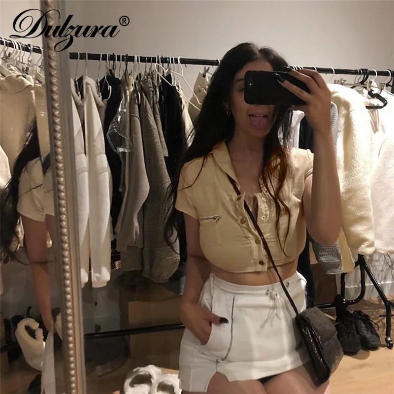  Dulzura 2019 summer women crop top shirts blouse sexy festival party streetwear tops clothes patchw