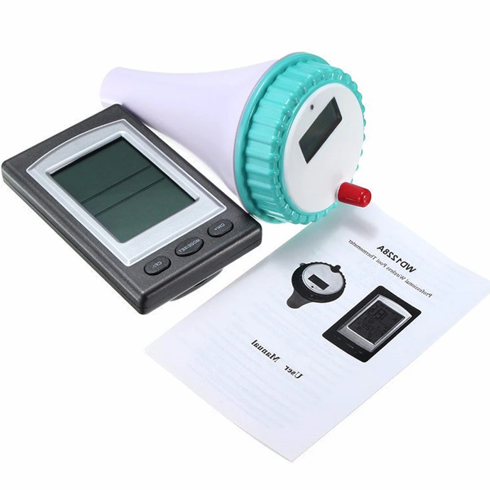 

Wireless Floating Digital Waterproof Swimming Pool SPA Floating Thermometer Temperature Meter With Receiver LCD Display