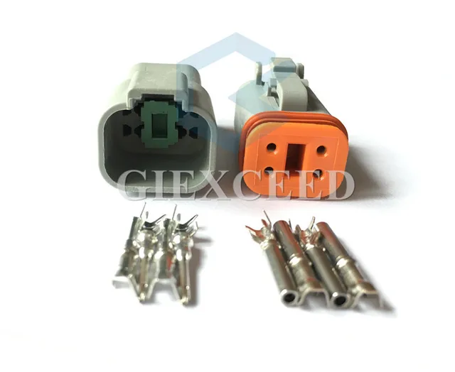 WOODGUILIN Deutsch DT Connecteur électrique 6 Broches étanche 6 Voies DT Automobile Mâle Femelle Faisceau De Câblage Avec Câble 16 AWG, Pour Voiture, Camion, Bateau, Lampe De Travail LED (2 Paires, 6P