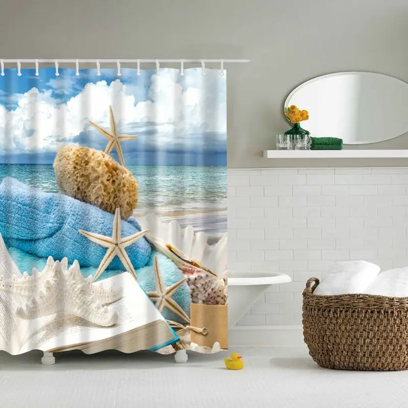 Best Contemporary Shower Curtains S On Wanelo 1pcs High Quality Ocean Decor Collection Starfish Seascape Sea Beach Picture Print Bathroom Set Fabric Shower Curtain With Hooks