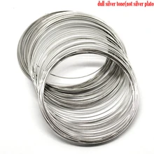 DoreenBeads стальная проволока с памятью компоненты браслетов из бисера Круглый Серебряный тон для изготовления ювелирных изделий своими руками 7 см-7,5 см диаметр, 45 петель