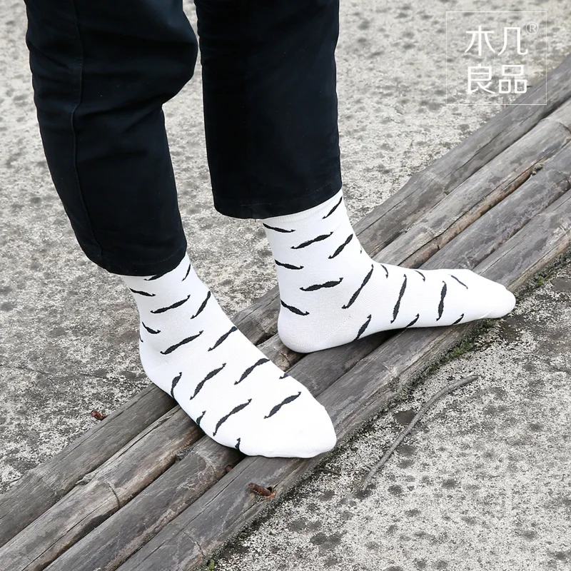 Новые мужские носки без пятки, хлопковые носки, осенне-зимние носки, мужские EUR39-44 с бородой