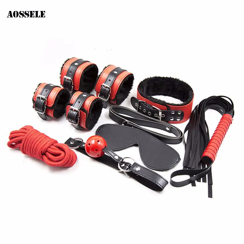 7 Pcsset Erotic Toys For Adults Bdsm Sex Bondage Set Handcuffs Gag