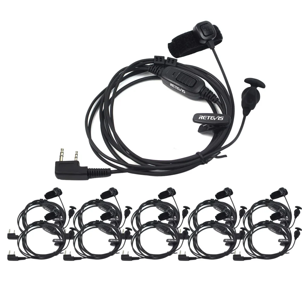 

10pcs 2 Pin Headset Finger PTT Retevis R-161 For Kenwood Retevis H-777 RT8 For Baofeng For TYT Walkie Talkie Accessories C9047A