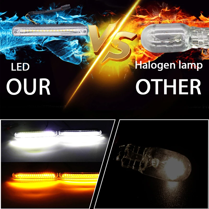 HLXG 2 шт. Led DRL дневные ходовые огни Поворотная сигнальная лампа противотуманная
