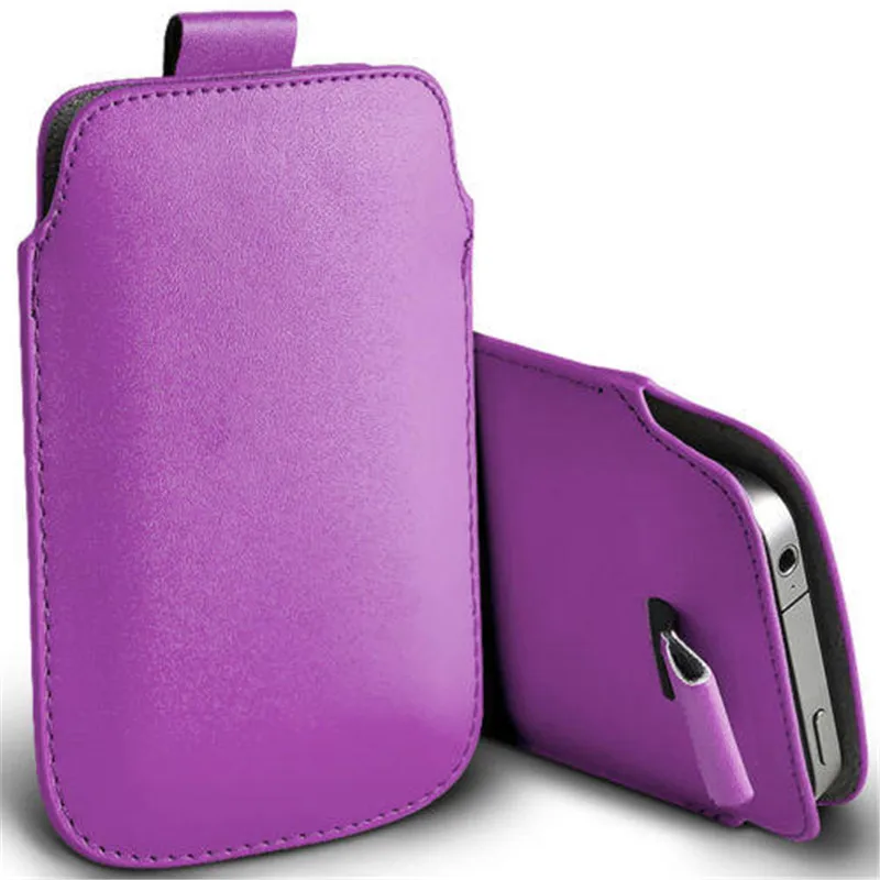 Premium Universal Leather Case Pouch with Pull & Push Tab