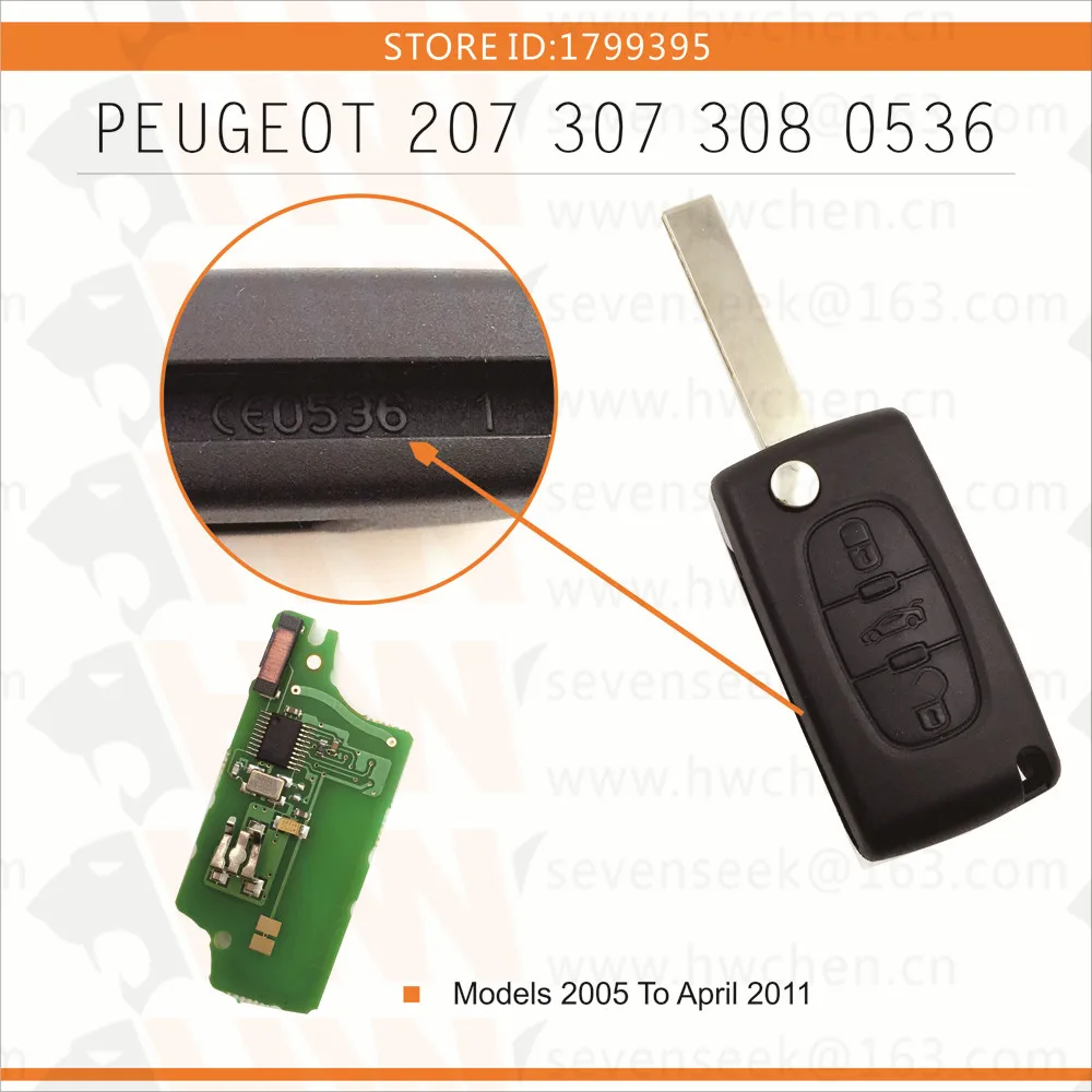 

scoonn 5pcs Car Keyless Entry Case Alarm Flip Folding Remote Key 433MHz with ID46 chip VA2 Blade for Peugeot 207 307 308 407 607