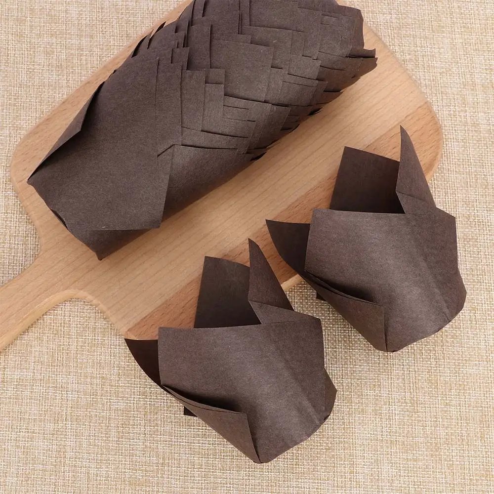 

50Pcs/set Party Baking Cake Cups Paper Creative Proveided Tulip Shape Cupcake Tools Tray Decorating DIY Kitchen Baking Tools