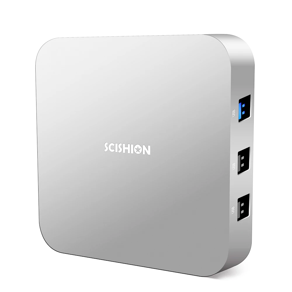 ТВ приставка SCISHION android 8,1 4 k 2G 4G 16G 32G WiFi BT4.0 Android медиаплеер дисплей экран Голосовое управление PK Z28 X96mini ТВ приставка - Цвет: 4GB 32GB