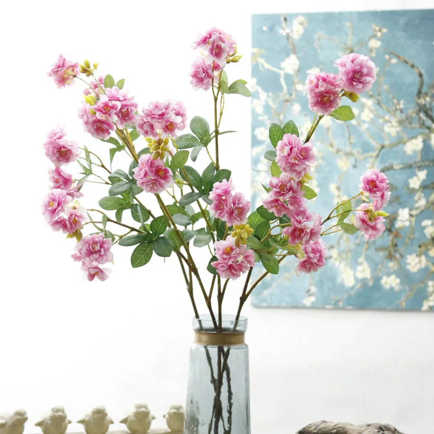 

Artificial silk cherry blossom branch home wedding decoration DIY cherry trees artificial flower