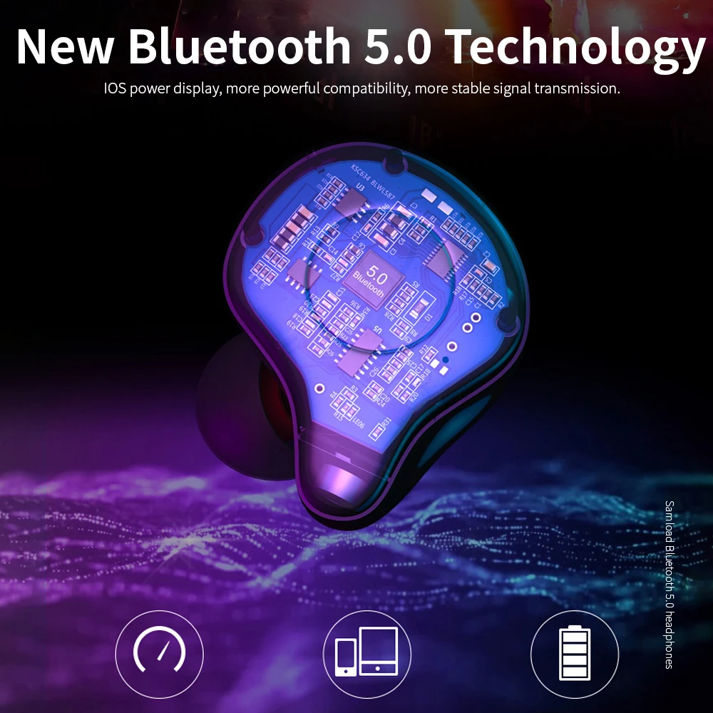 Bluetooth 5,0, наушники, настоящие беспроводные стерео наушники, модные 4D звуковые наушники с поддержкой, беспроводная зарядная коробка для смартфона