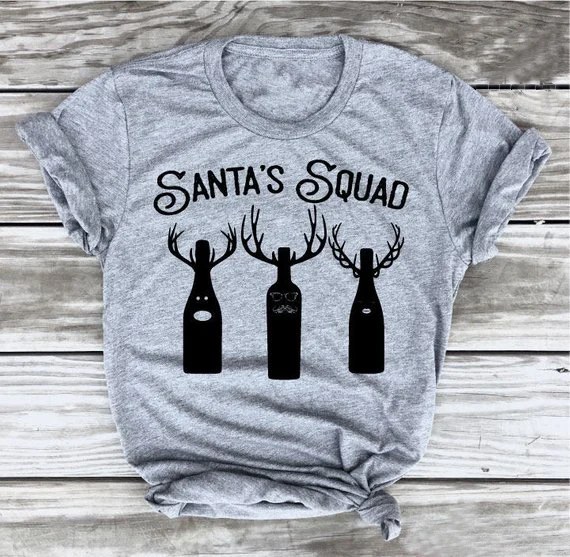 

Santa's Squad Holiday Tee Christmas unisex women fashion t-shirt grunge tumblr cotton holiday party street style tops goth shirt