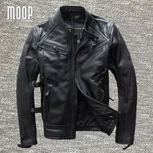 Black genuine leather jacket coat men 100% cowskin motorcycle jackets winter warm liner decor veste cuir homme cappotto LT972