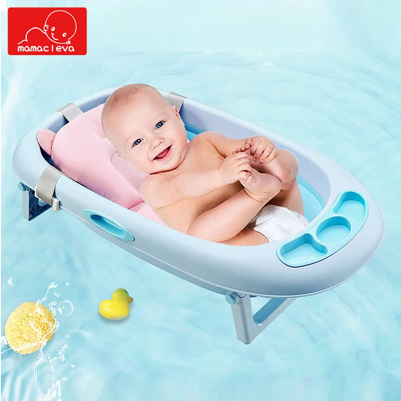 

MAMACLEVA Baby Non-Slip Bathtub Mat Foldable Newborn Tub Pad Infant Shower Safety Support Cushion for Chair T-type Bathing Frame