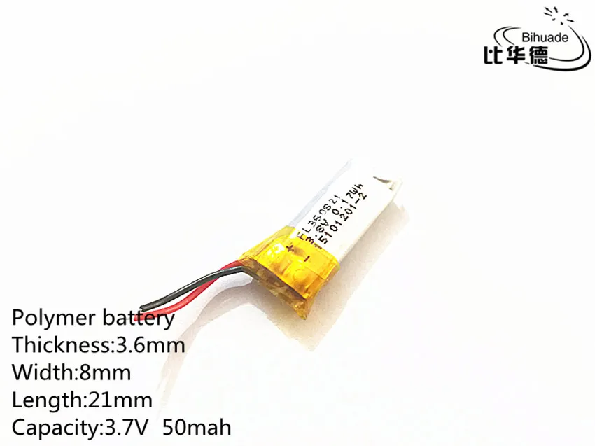 10 шт. 3,7 в 50 мАч 360821 литий-полимерная LiPo аккумуляторная батарея литий-ионный Литий-полимерный аккумулятор для DIY Mp3 bluetooth рекордер Наушники