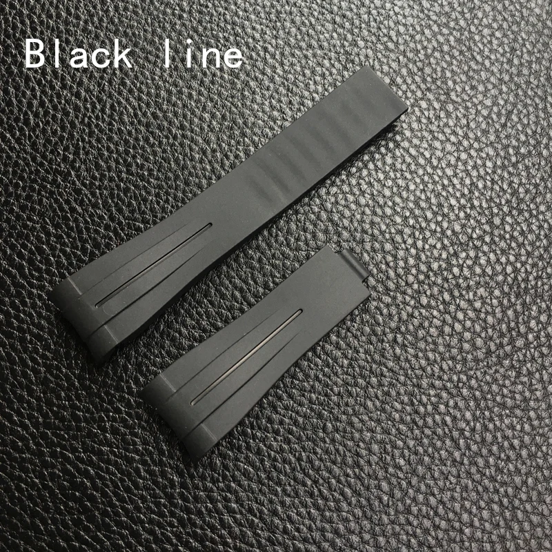 20mm New Fashion Black Curved End Silicone Rubber Watchband For Role strap Daytona Submariner GMT explorer 2 Bracelet