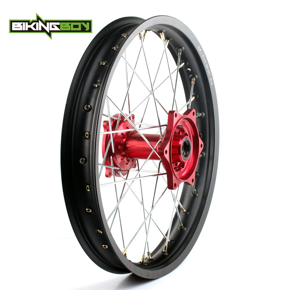 BIKINGBOY 19 &quotSupermoto MX обод заднего колеса Красный концентратор 36 спиц для Honda CR 125 250 R 02