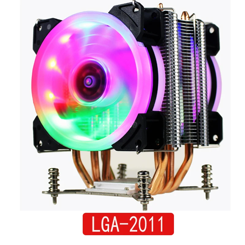 LANSHUO HOT-CPU مروحة كاتمة للصوت برودة ل إنتل X79 LGA2011 المعالج 4 أنابيب الحرارة التبريد CPU المبرد 2 مروحة LANSHUO HOT-CPU مروحة كاتمة للصوت برودة ل إنتل X79 LGA2011 المعالج 4 أنابيب الحرارة التبريد CPU المبرد 2 مروحة