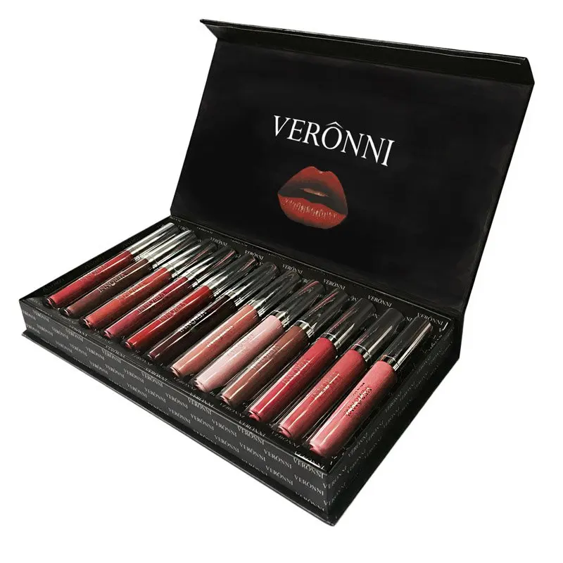 

Matte Lip Gloss Waterproof Long Lasting Lipstick Makeup Cosmetics Lip Gloss 12 Colors/Set