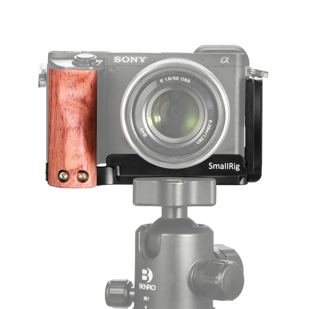 SmallRig a6500 L пластина с деревянной ручкой для sony A6500 l-кронштейн пластина штатив быстросъемная боковая пластина+ Комплект базовой плиты-2074