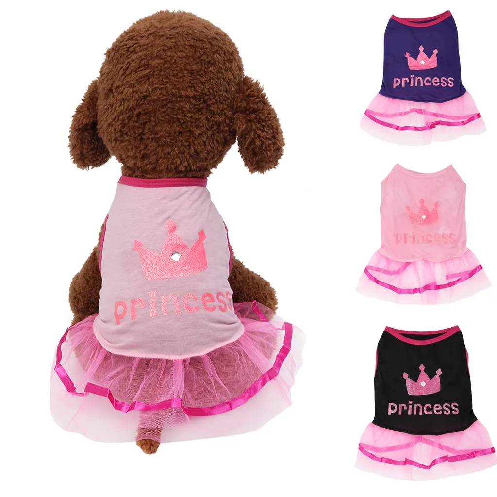 

2019 Beautifully New Pet Spring And Summer Breathable Elegant Crown Lace Princess Skirt Dog Cat household items Dog Skirt