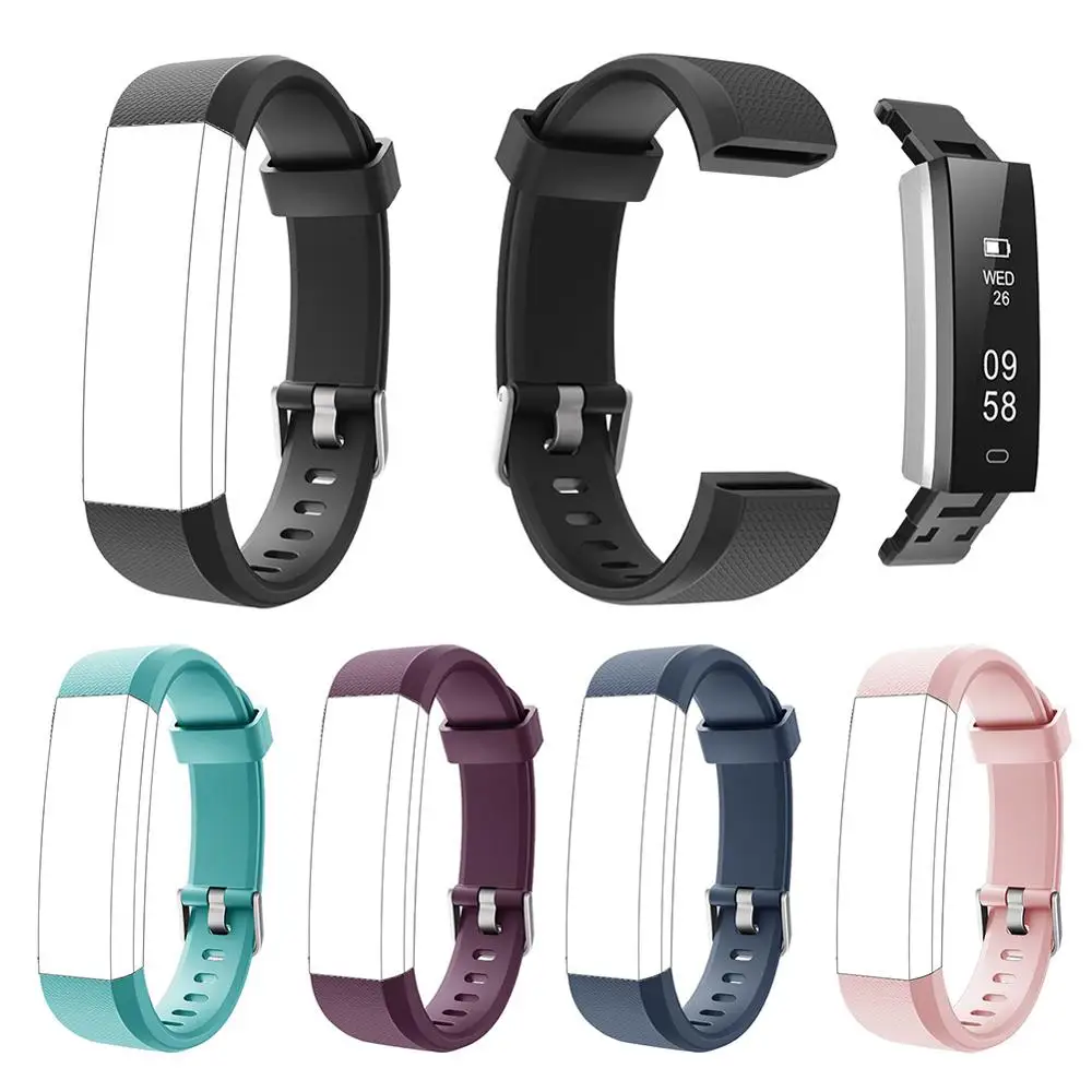 

Id115u watch with bracelet Silicone Replacement Strap Soft Scratch Resistant Wrist Band Watchband for ID115 Plus Fitness Tracker