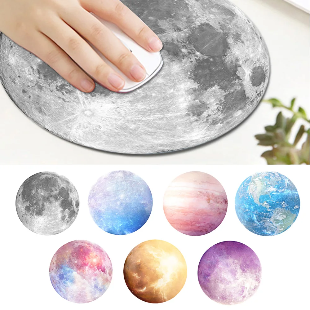 Planet Print Round Mouse pad