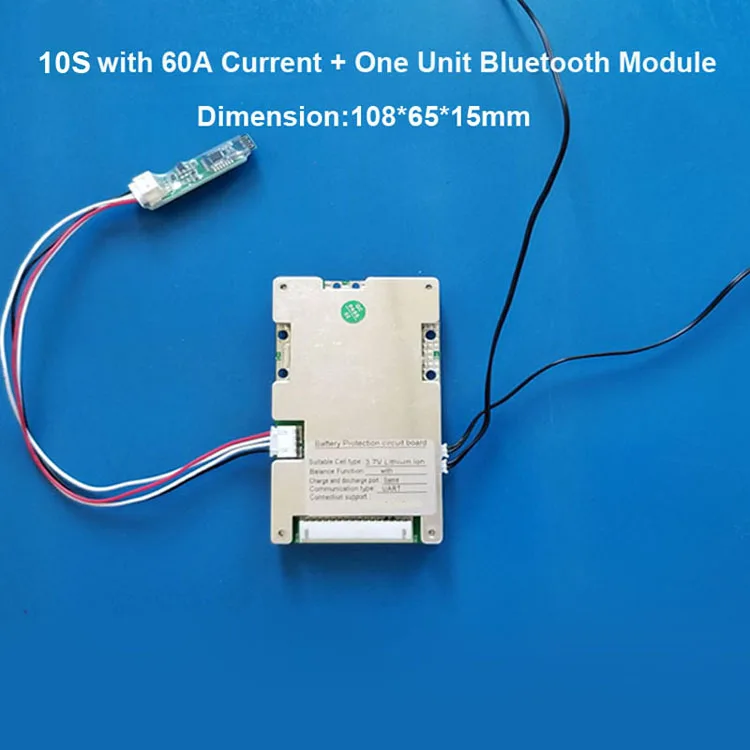 10S 36 В литий-ионный аккумулятор Smart Bluetooth BMS с 20A 30A 40A или 60A постоянный рабочий ток для электрического велосипеда батареи BMS 42