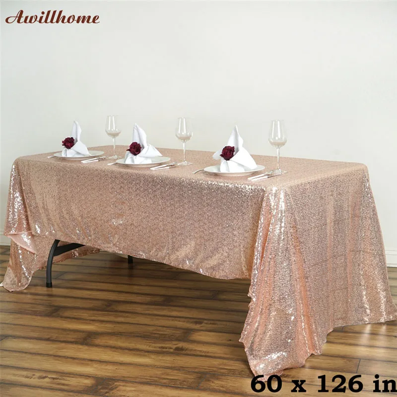 free shipping 10Pcs 60x126&quot150x 320cm Wholesale Premium SEQUIN Rectangular Tablecloth For Banquet Wedding Party | Дом и сад