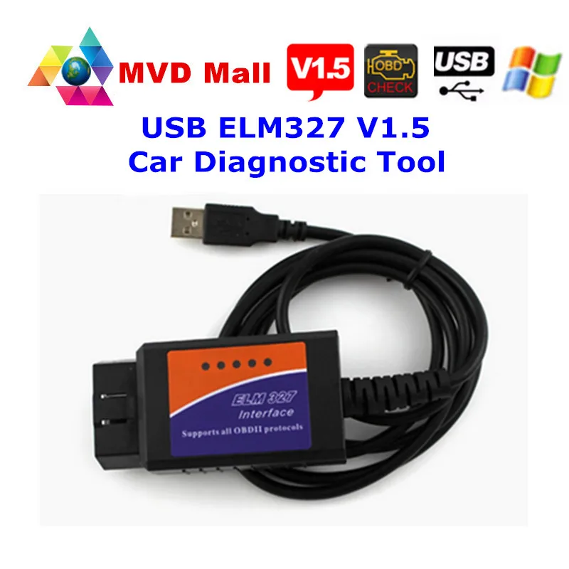 Real V1.5 OBD 2 ELM327 USB 1.5 OBD2 Scanner Windows PC Based ELM 327 V1