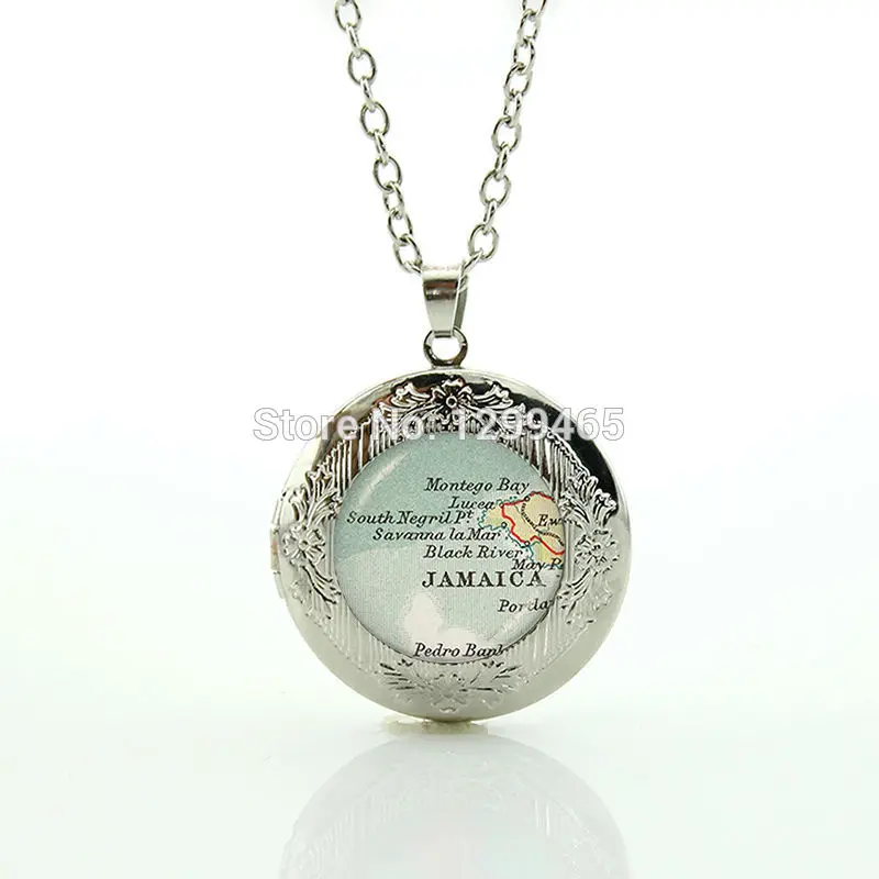 

Souvenirs gift jewelry elegant and charming winter style Vintage Handcrafted Jamaica map jewelry your finish choiceN886