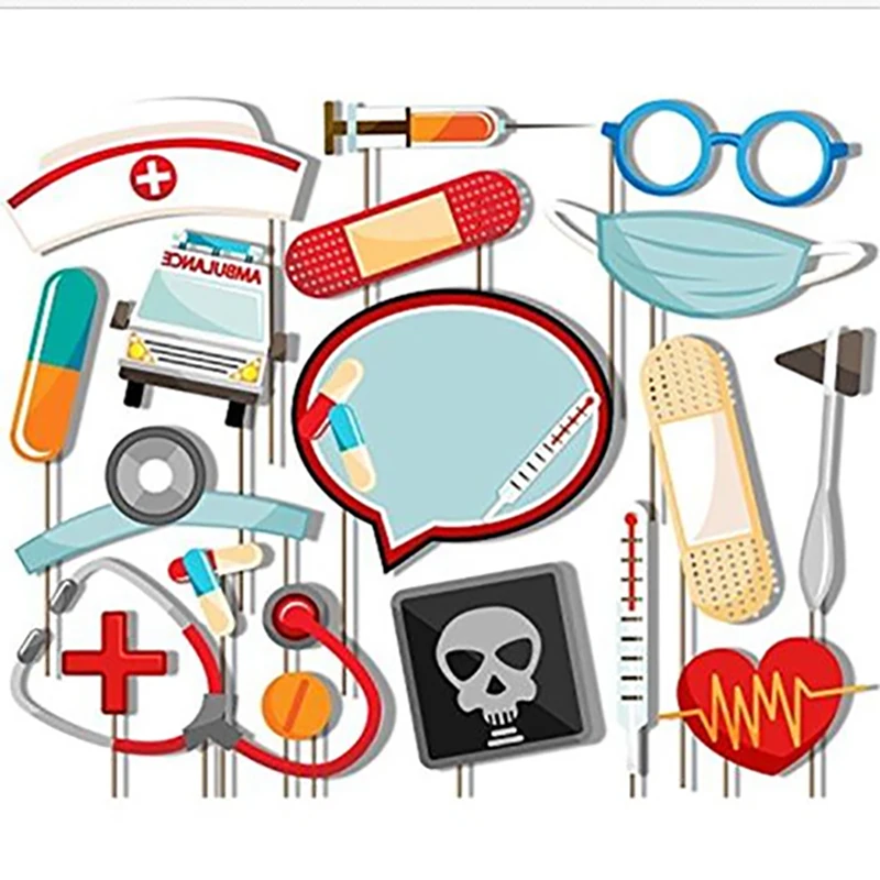 

18pcs/lot Doctor And Nurse Graduation Photo Props Photo Booth Propsparty Mascara Masks Gifts Christmas Party Favor Supplies