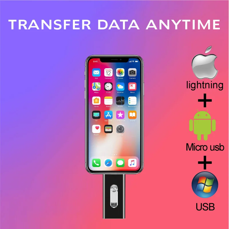 iOS Usb флеш-накопитель для iPhone/iPad/Android Phone 3,0 USB накопитель для iPhone6 7 8 X XS XR Pendrive 128 Гб 64 ГБ 32 ГБ 16 ГБ