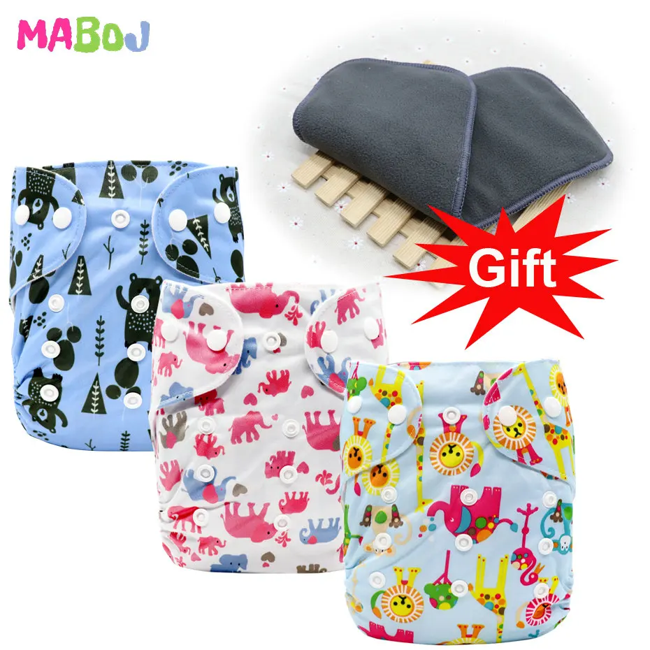 MABOJ Cloth Diapers Baby Pocket Cloth Diaper One Size Waterproof Nappy Reusable Cloth Nappies Set Washable Wholesale New - Цвет: PD5-4-11