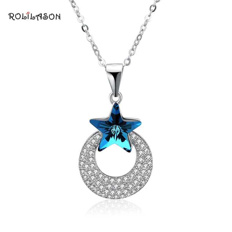 

Star 925 sterling silver color zircon necklace pendant trend new SP66