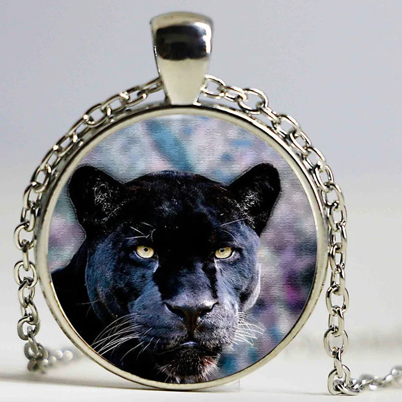 

New Fashion Black Panther Logo Pendant Necklace Vintage Chain Choker Statement Necklace Jewelry Art of Necklace