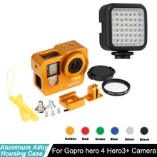 hero 4 Hero3+ Aluminum Alloy CNC Protective housing case Shell + Lens filter + flash light for Gopro hero4 3+ camera accessories hero 4 Hero3+ Aluminum Alloy CNC Protective housing case Shell + Lens filter + flash light for Gopro hero4 3+ camera accessories