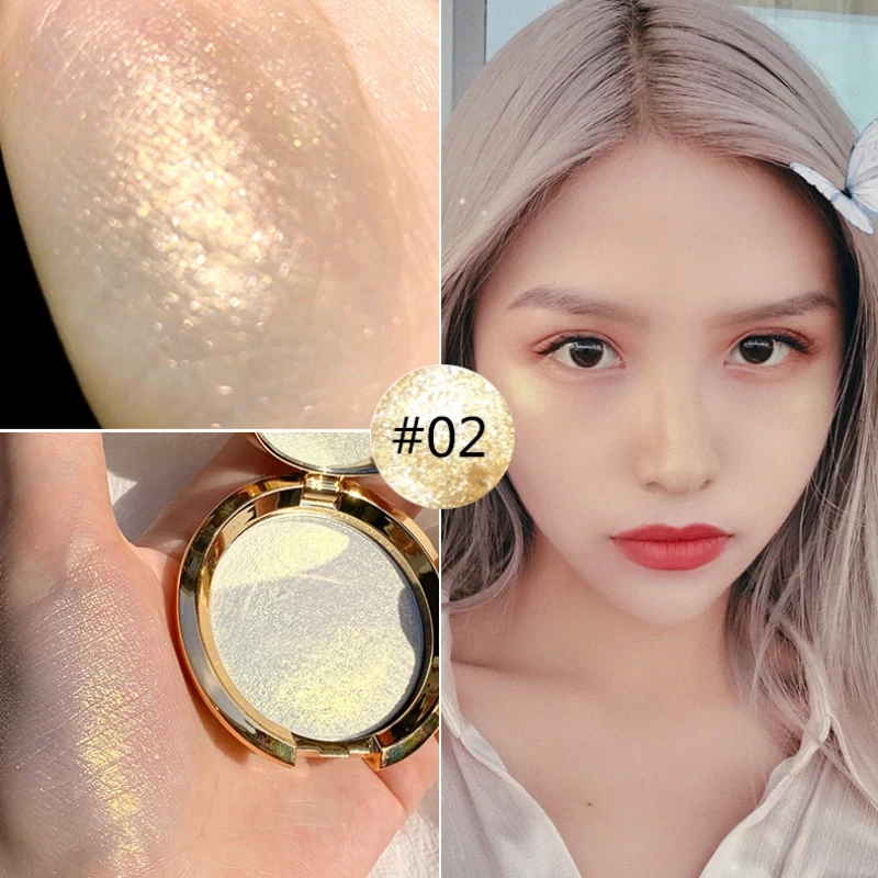 Highlighter Facial Palette Makeup Glow Kit Face Contour Shimmer Powder Body Base Illuminator Highlight Cosmetics - Цвет: 02