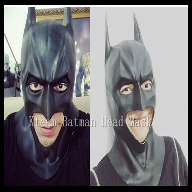 

New Batman Mask for COS Returns vs Superman The Dark Knight Latex Full Mask Hood Silicone Halloween Party Black Cosplay Avengers