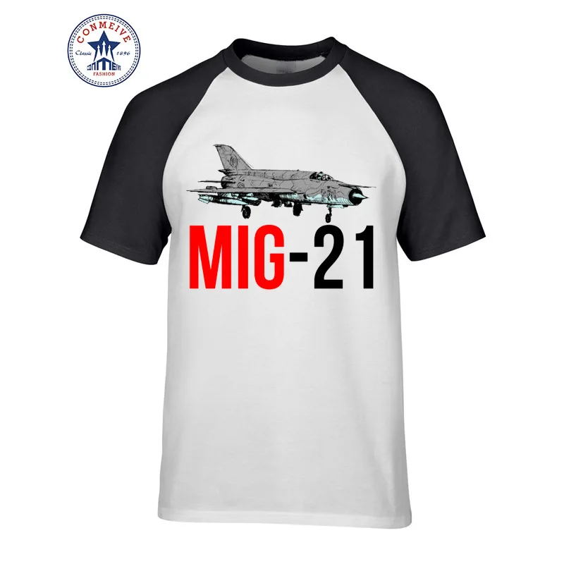 

Fashion Summer Style MIG 21 Jet Air Plane Funny T Shirt men o-neck print short sleeve top tee