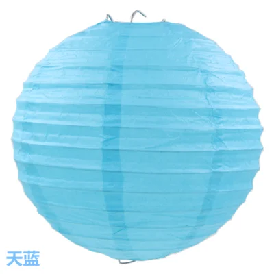 15-20-25-30-35-40cm светло-голубой Стиль Круглый Китайский Бумага Фонари шары для украшения свадебной DIY лампион Papier - Цвет: Sky blue