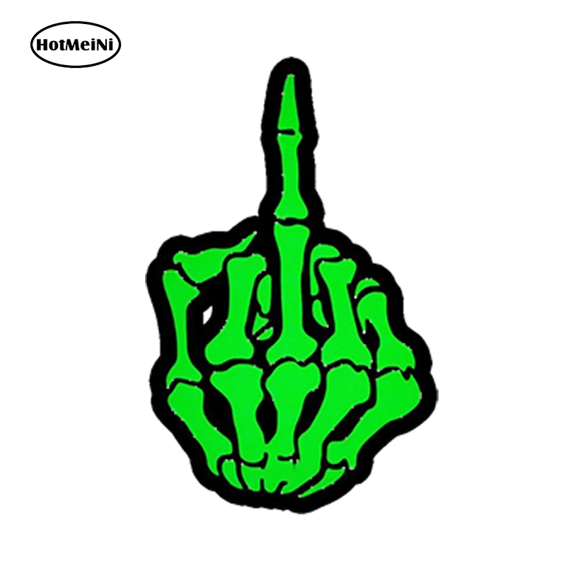 

HotMeiNi Waterproof Car Styling VINYL STICKERS SKULL MIDDLE FINGER SKELETON AUTO MOTO CAR TRUCK TUNING 13cm x 7cm