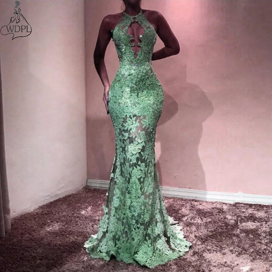 lace-mermaid-prom-dresses-keyhole-neck-appliques-tulle-illusiobottom-floor-length-lavender-lilac-pink-green-evening-party-dresses