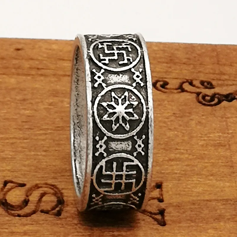 

Slavic Badge Ring Men's vintage style smybol pagan jewelry 1pc